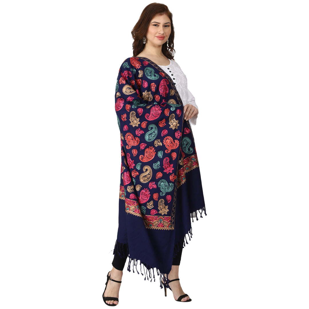 Women's Aari Embroidered Wool Stole
