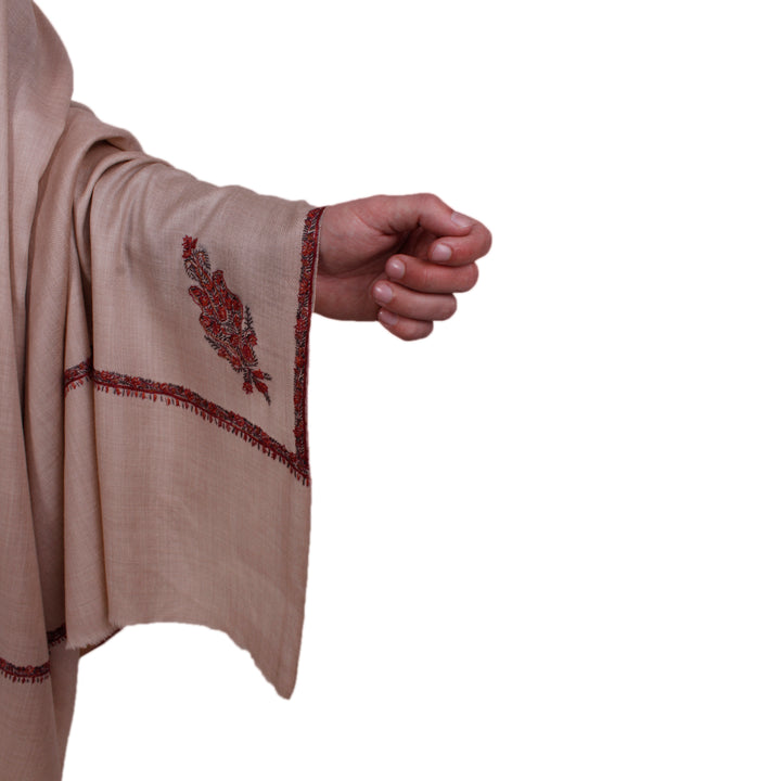 Men's Hand Embroidered Pure Wool Shawl