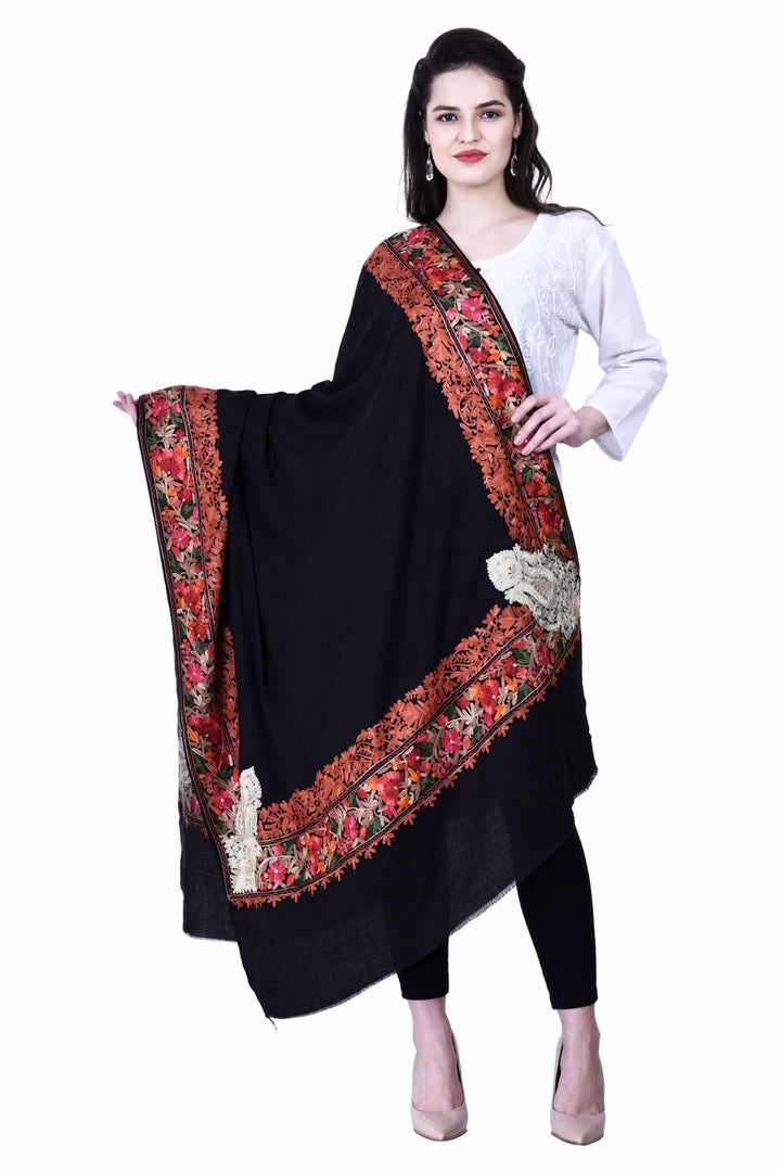 Women's Aari Embroidery Wool Shawl