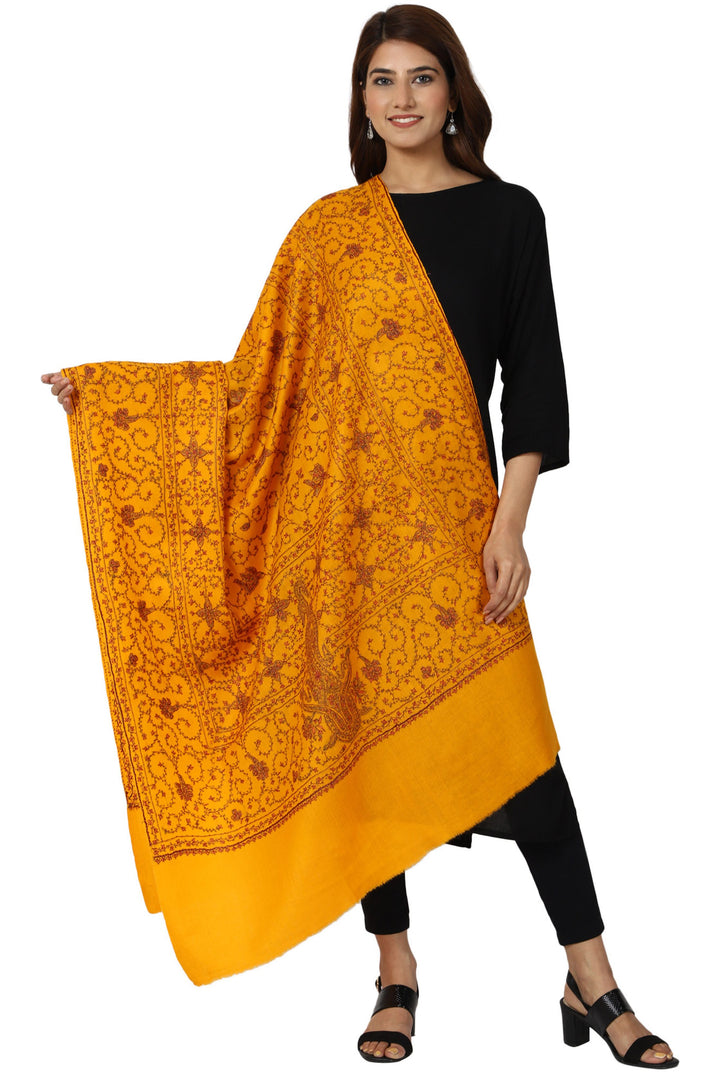 SWI स्टाइलिश पश्मीना शॉल महिलाओं के लिए, कश्मीरी हाथ की कढ़ाई - 928, साइज़ 40 X 80 इंच