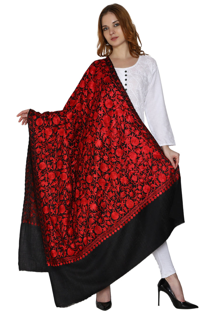 Women's Aari Embroidery Wool Shawl