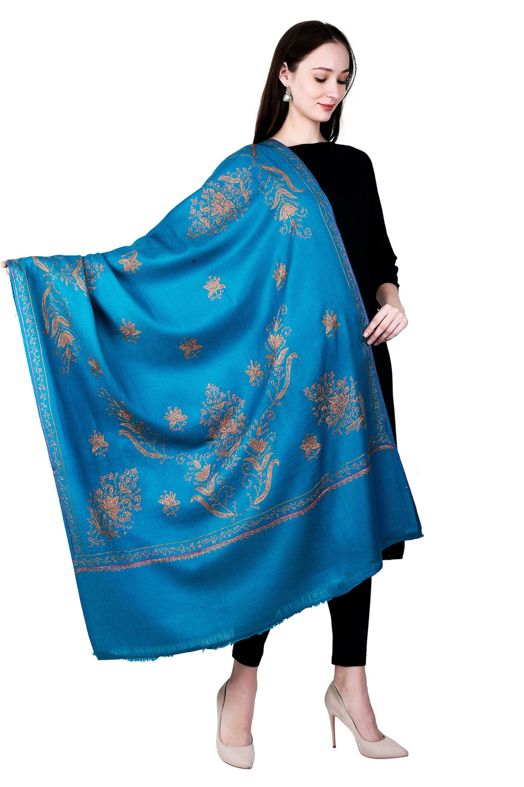 Women's Hand Embroidered Wool Shawl