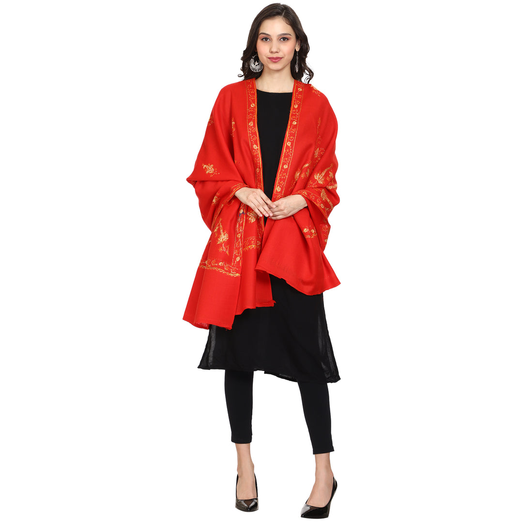 Women's Hand Embroidered Wool Shawl