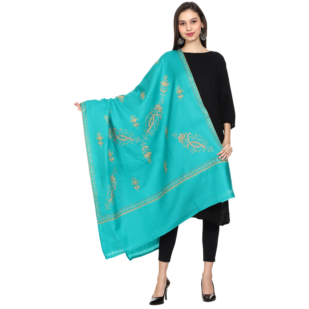 Women's Hand Embroidered Wool Shawl
