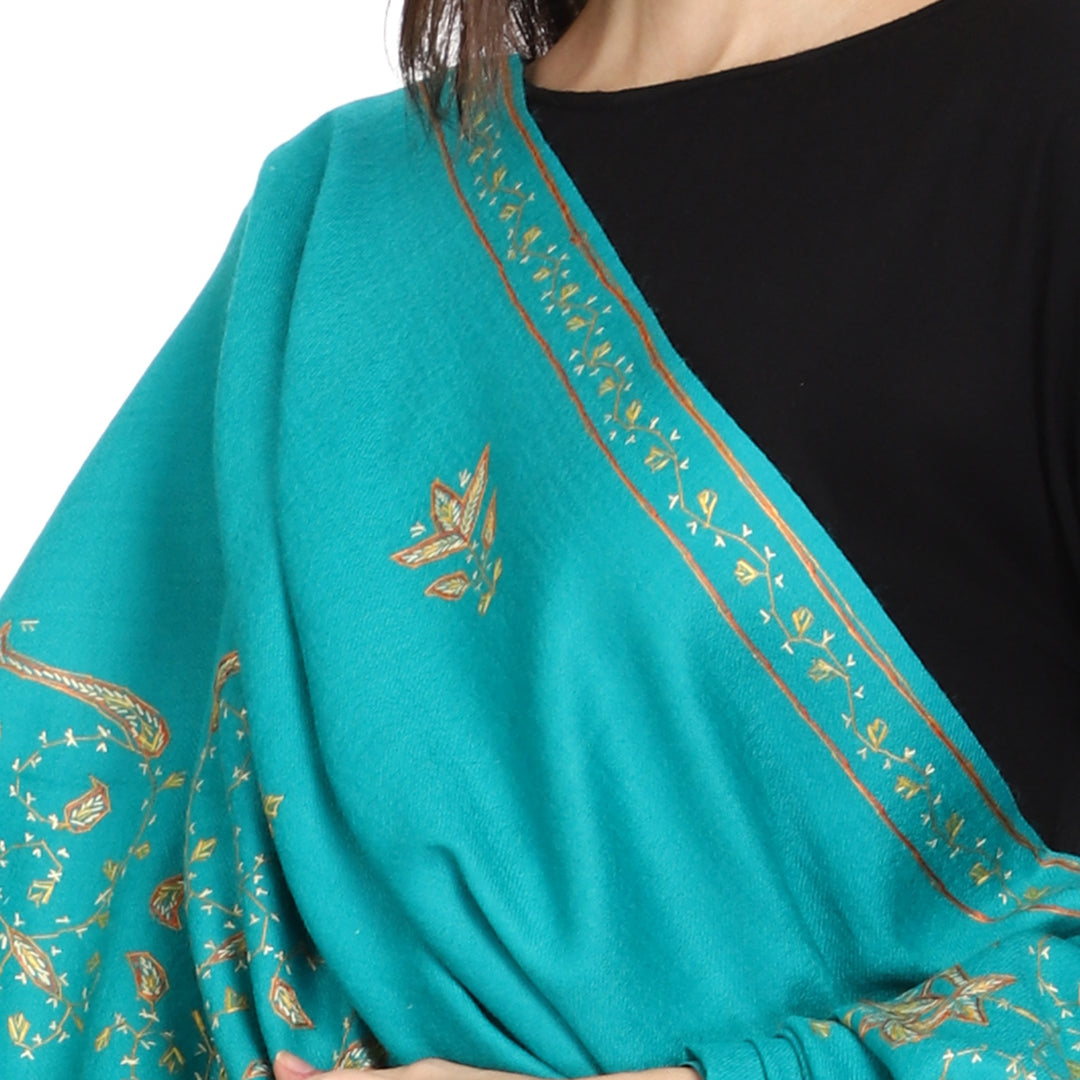 Women's Hand Embroidered Wool Shawl