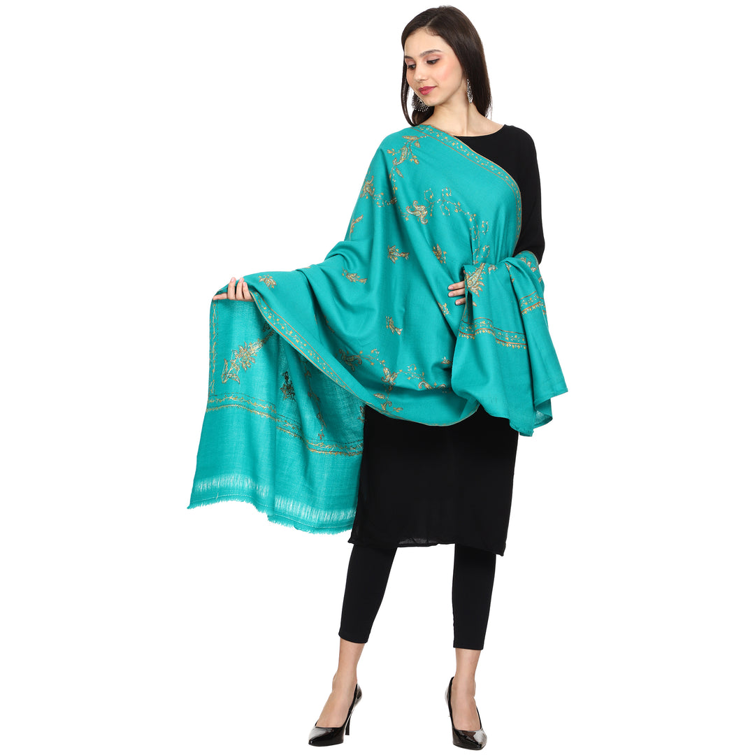 Women's Hand Embroidered Wool Shawl