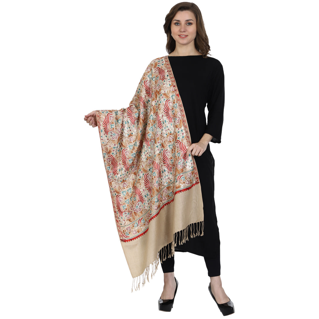 Women's Aari Embroidered Wool Stole