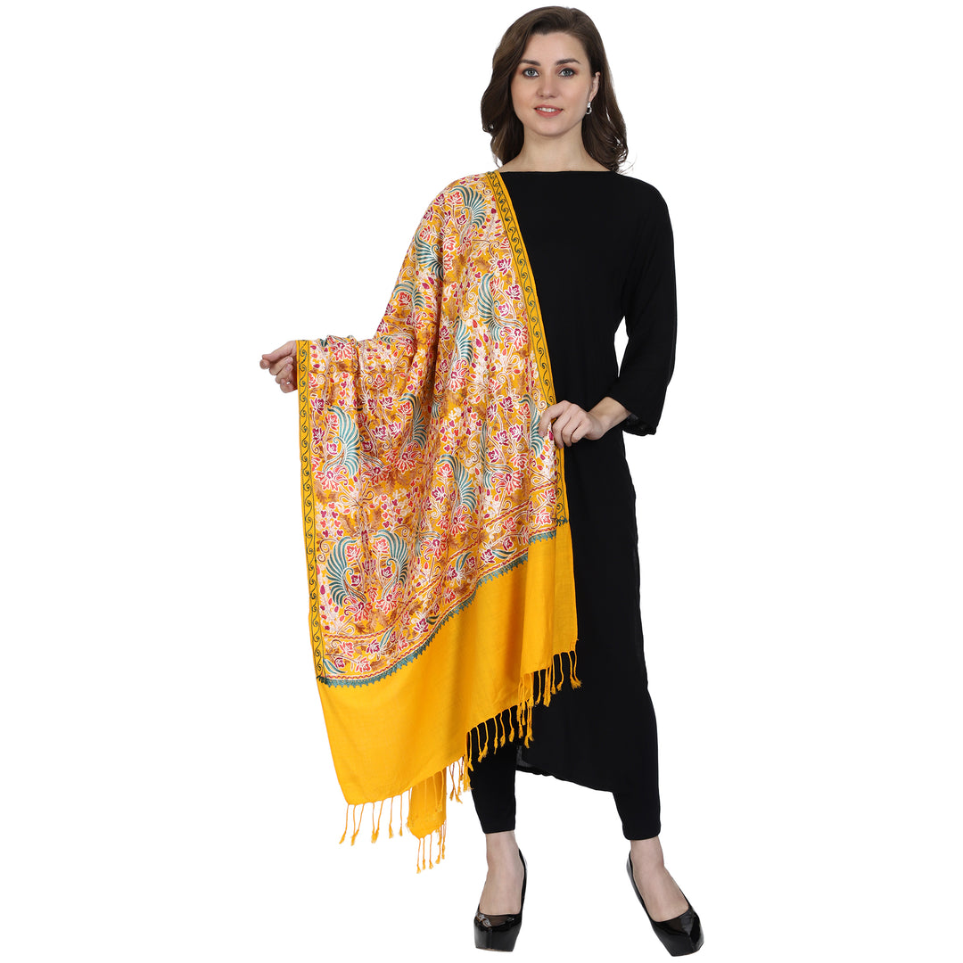 Women's Aari Embroidered Wool Stole