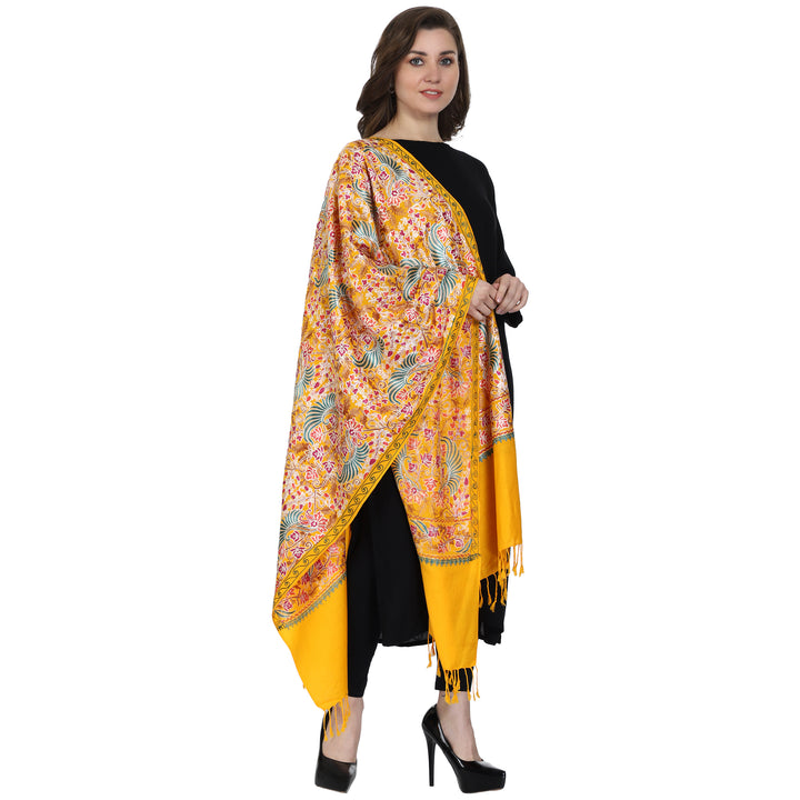 Women's Aari Embroidered Wool Stole