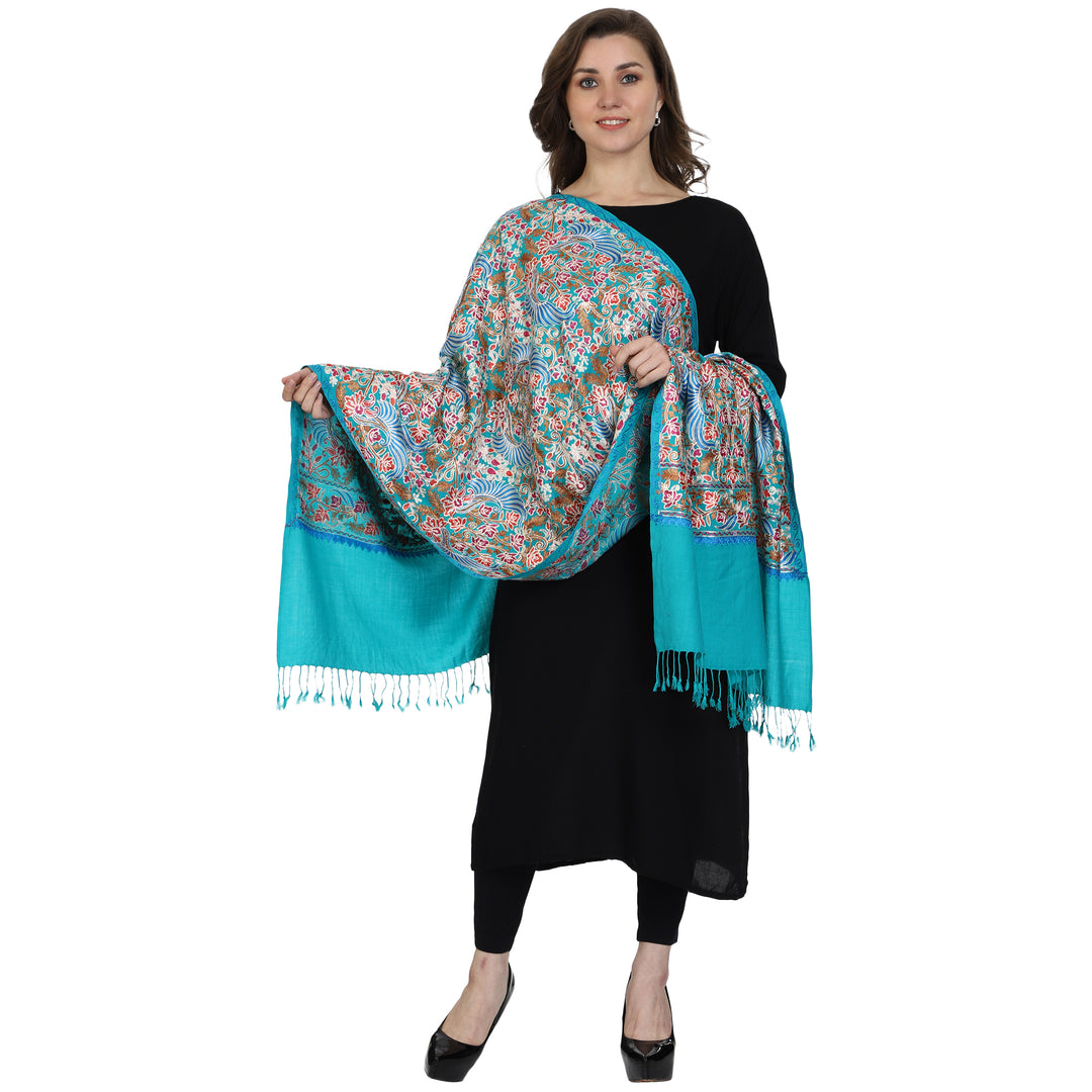 Women's Aari Embroidered Wool Stole