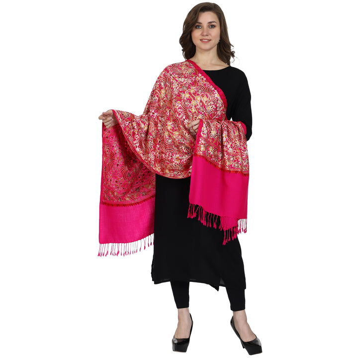 Women's Aari Embroidered Wool Stole