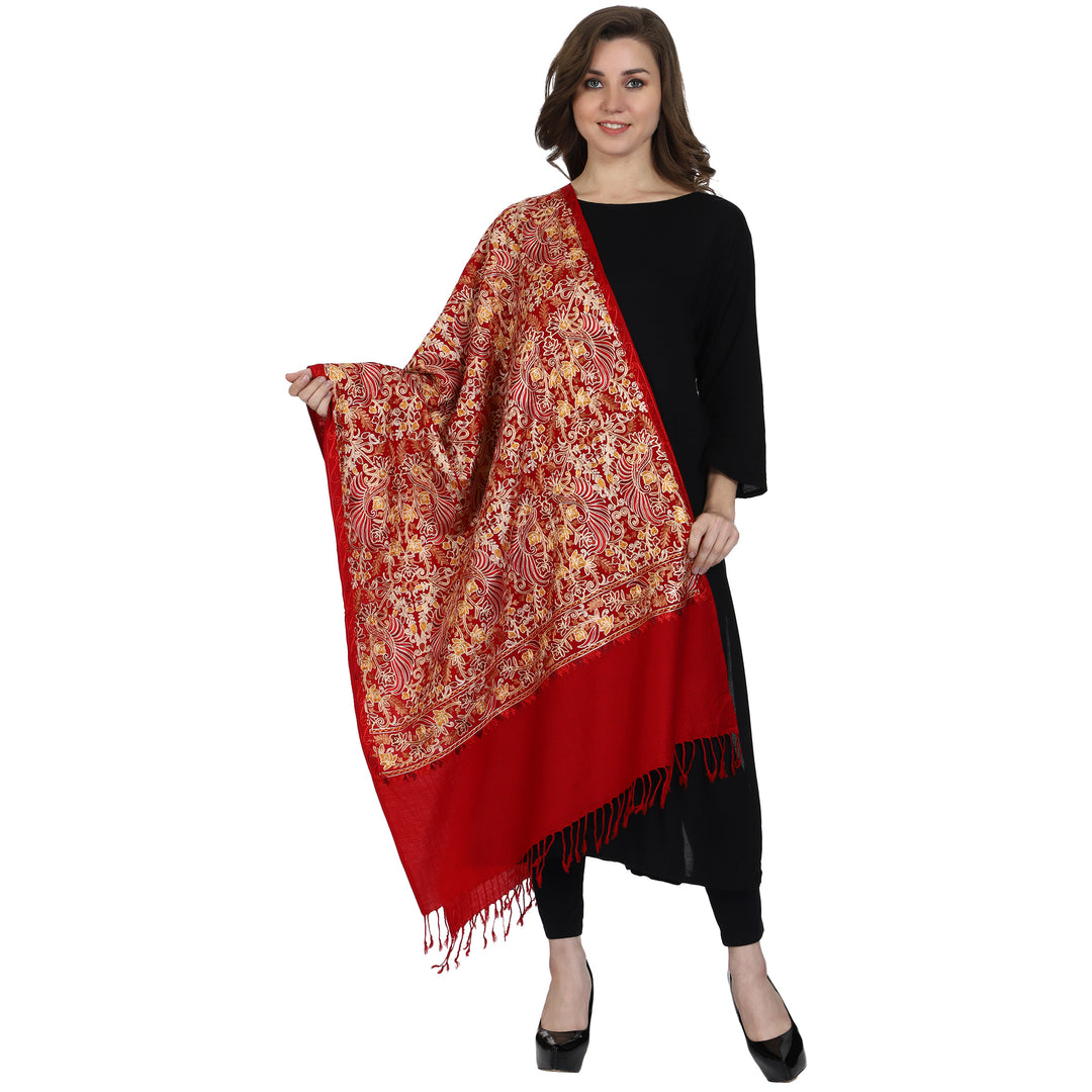 Women's Aari Embroidered Wool Stole