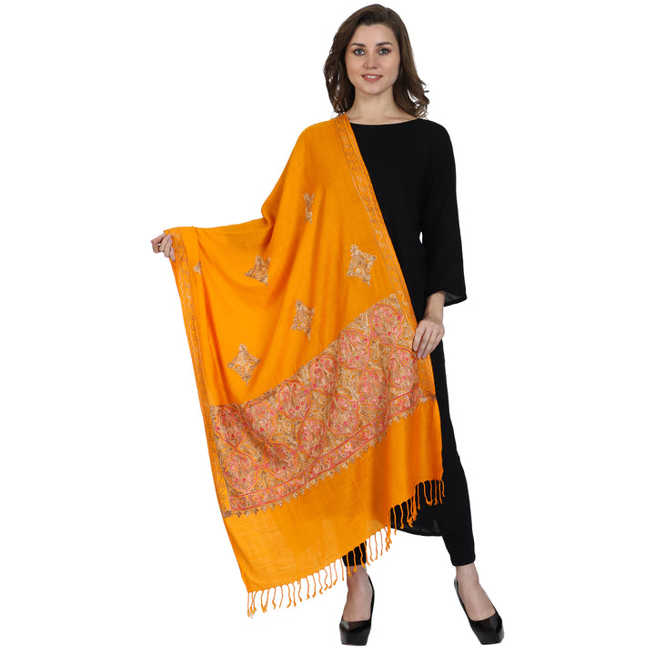 Women's Aari Embroidered Wool Stole