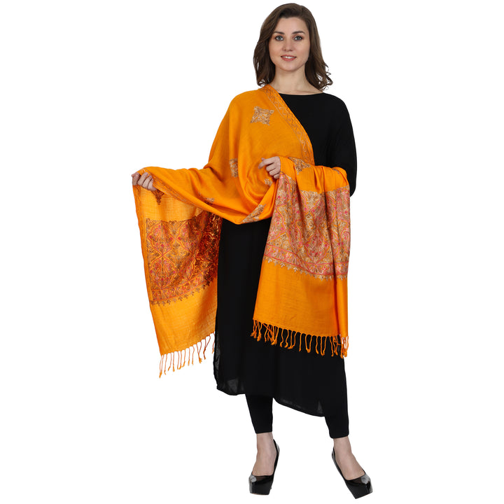 Women's Aari Embroidered Wool Stole