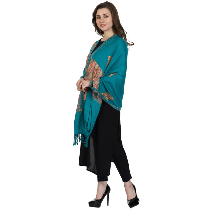 Women's Aari Embroidered Wool Stole