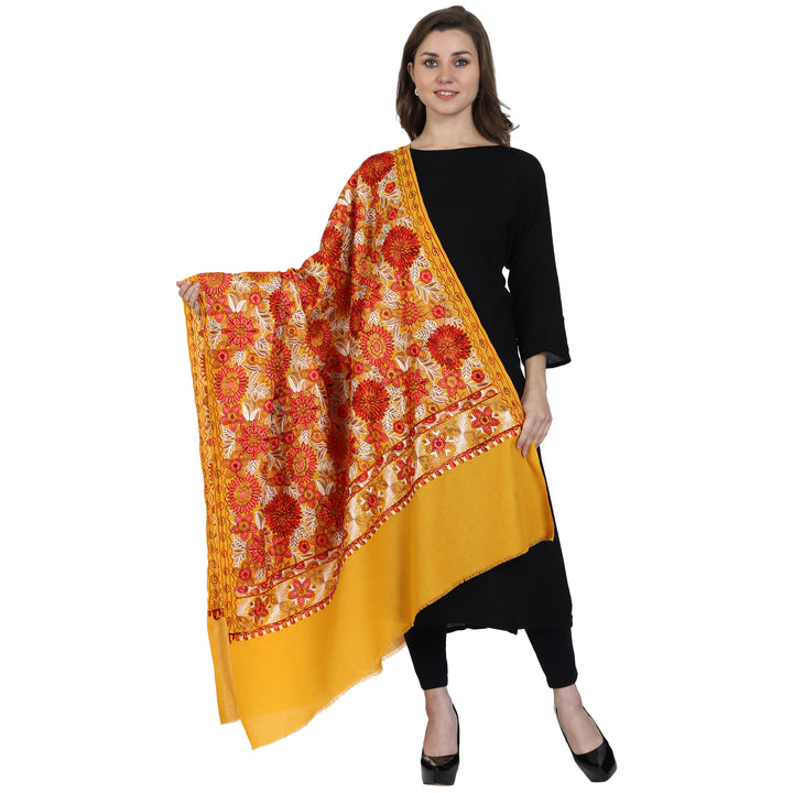 Women's Aari Embroidery Wool Shawl