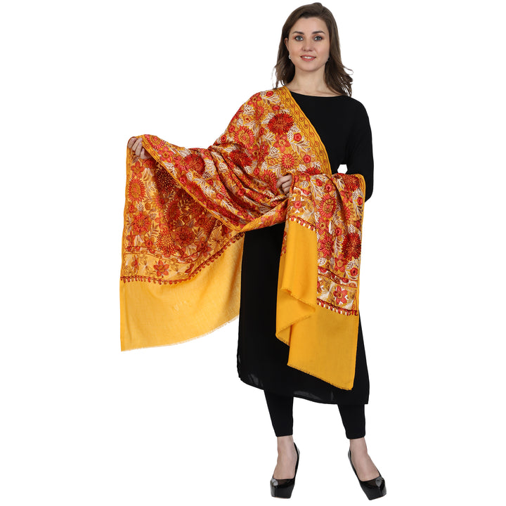 Women's Aari Embroidery Wool Shawl