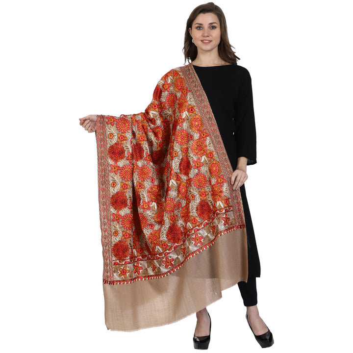 Women's Aari Embroidery Wool Shawl