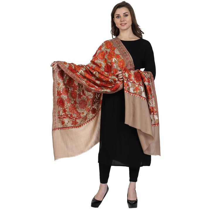 Women's Aari Embroidery Wool Shawl