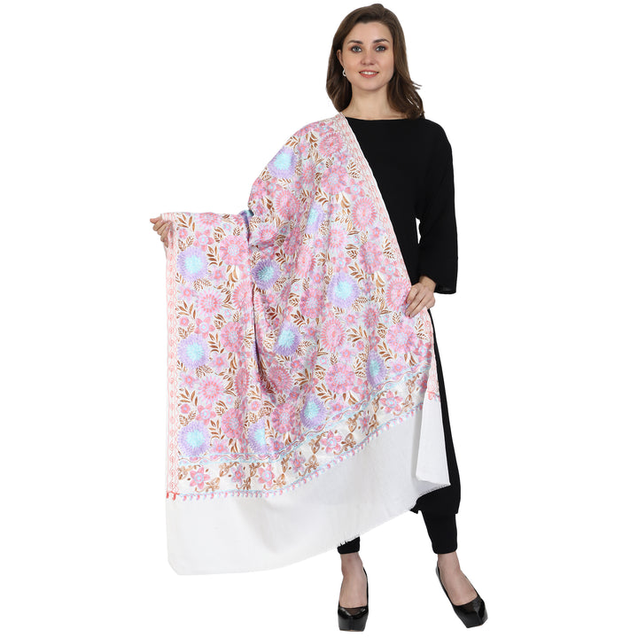 Women's Aari Embroidery Wool Shawl