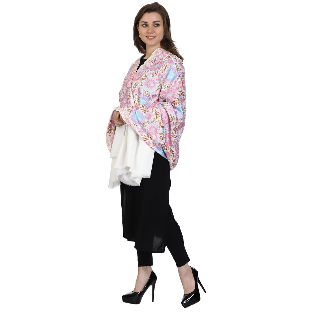 Women's Aari Embroidery Wool Shawl