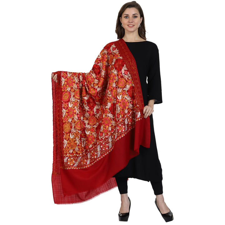 Women's Aari Embroidery Wool Shawl