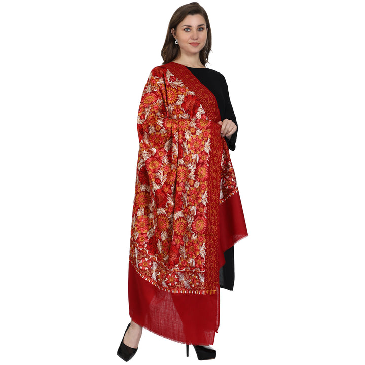 Women's Aari Embroidery Wool Shawl