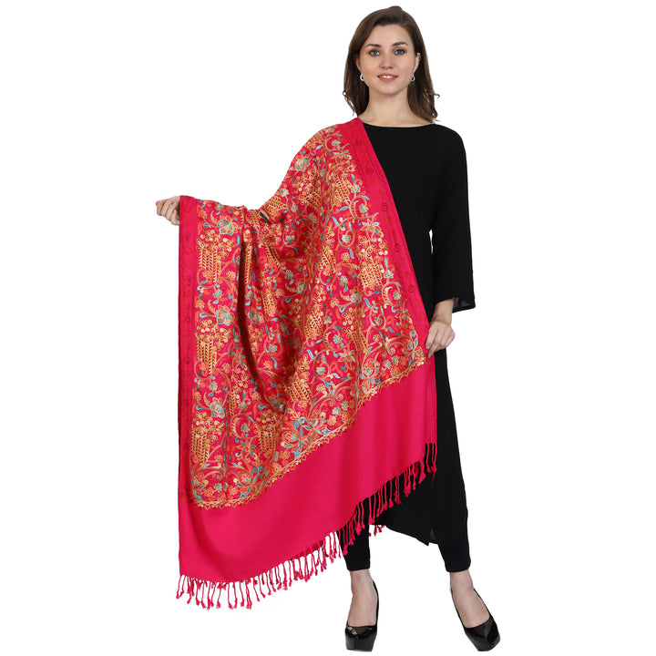 Women's Aari Embroidered Wool Shawl