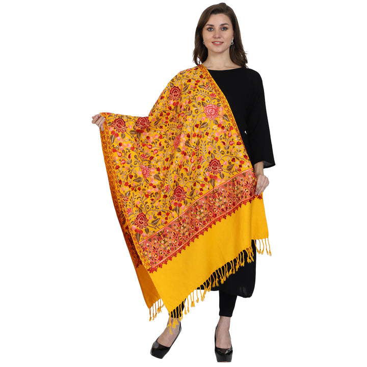 Women's Aari Embroidered Wool Stole