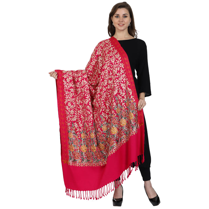 Women's Aari Embroidered Wool Shawl
