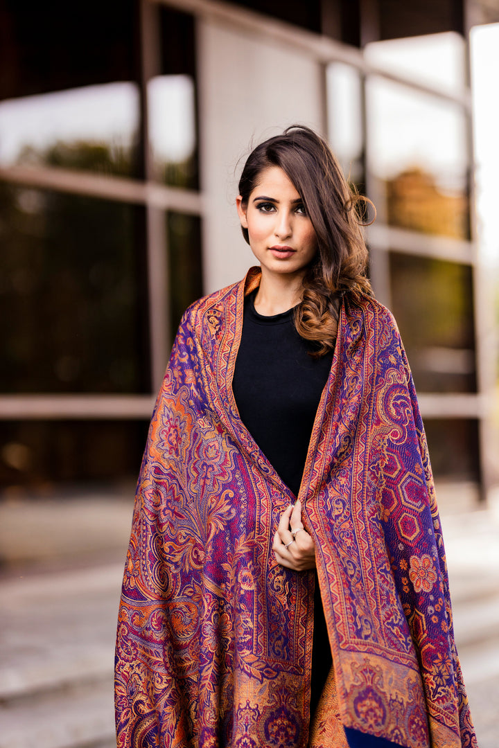Women's Jamawar Wool Shawl