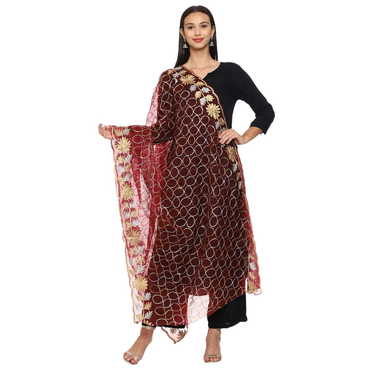 Women's Organza Zari Dupatta with Sequence
