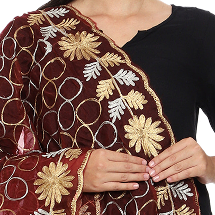Women's Organza Zari Dupatta with Sequence