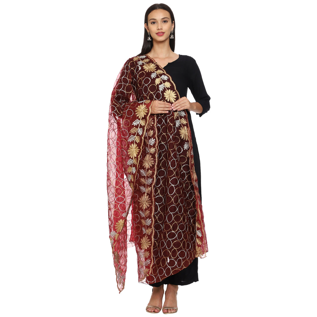 Women's Organza Zari Dupatta with Sequence