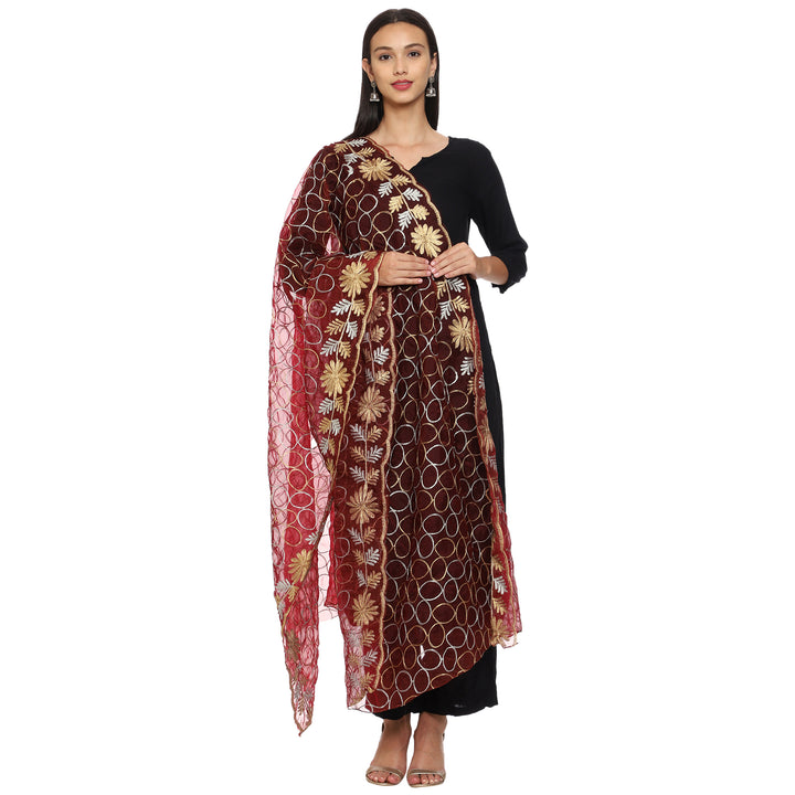 Women's Organza Zari Dupatta with Sequence