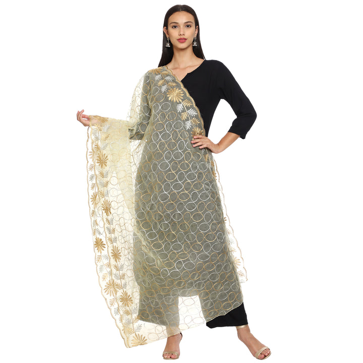 Women's Organza Zari Dupatta with Sequence