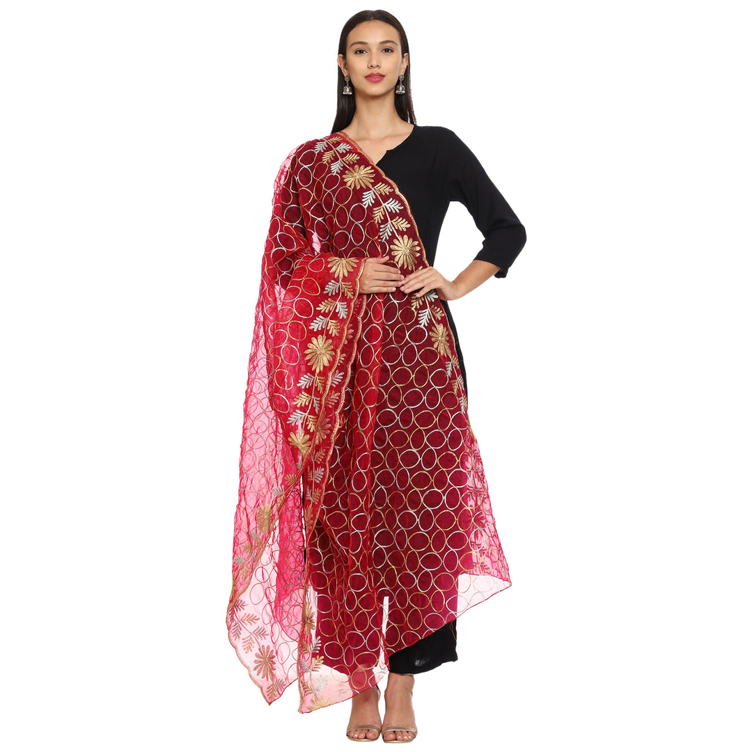 Women's Organza Zari Dupatta with Sequence