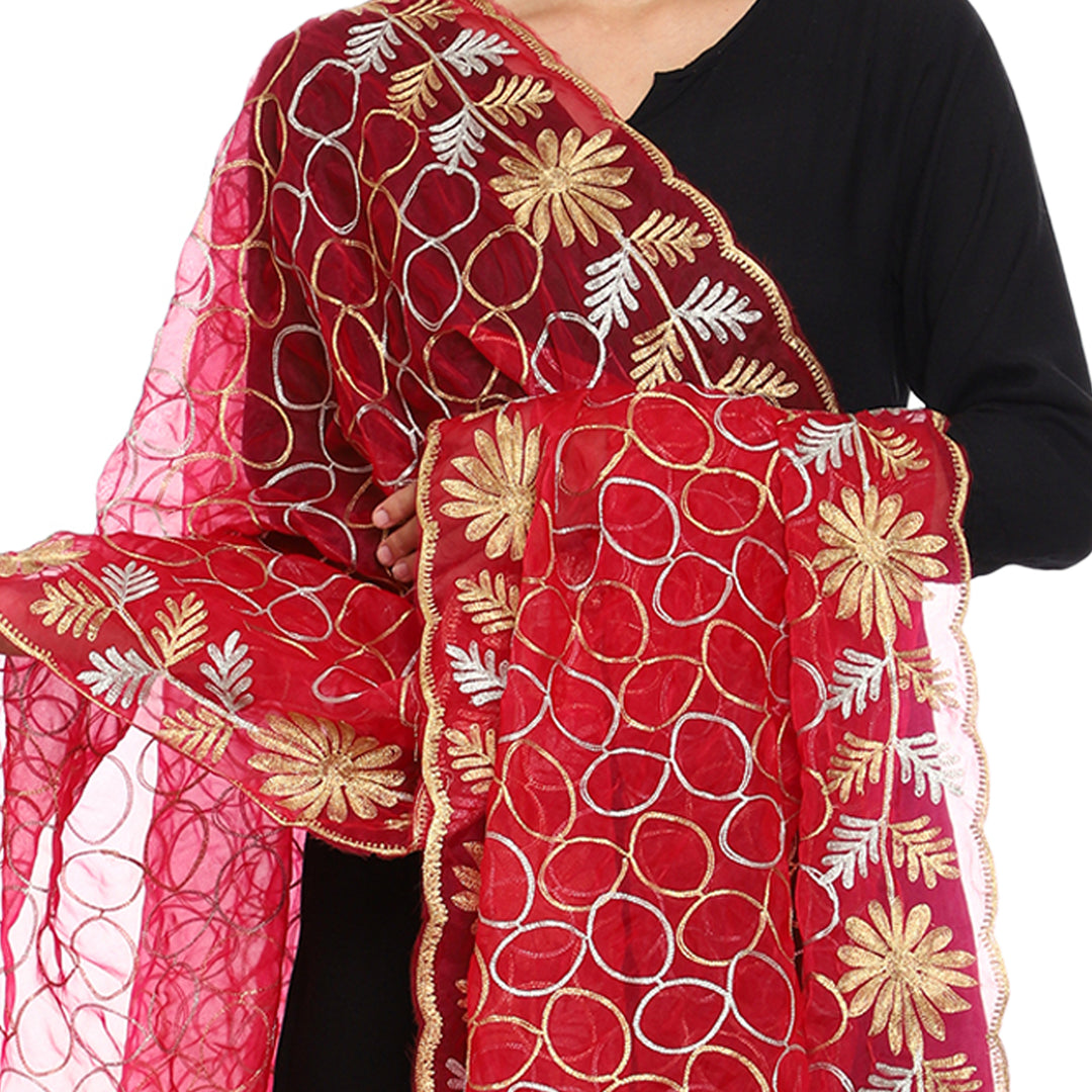 Women's Organza Zari Dupatta with Sequence