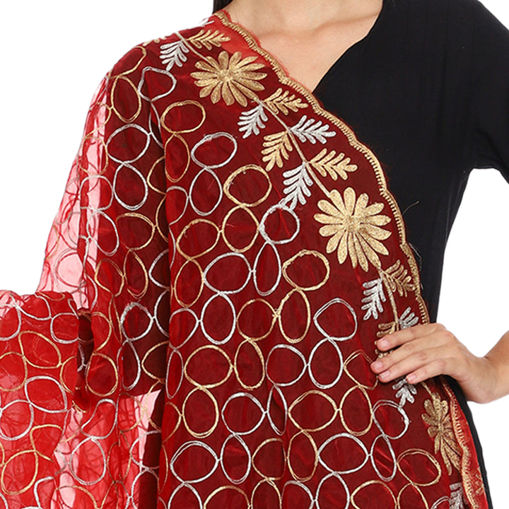 Women's Organza Zari Dupatta with Sequence