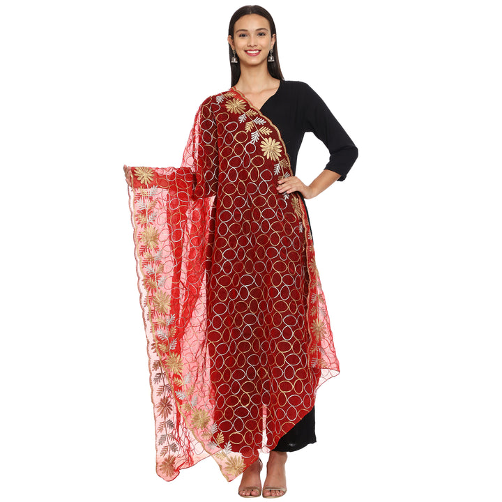 Women's Organza Zari Dupatta with Sequence