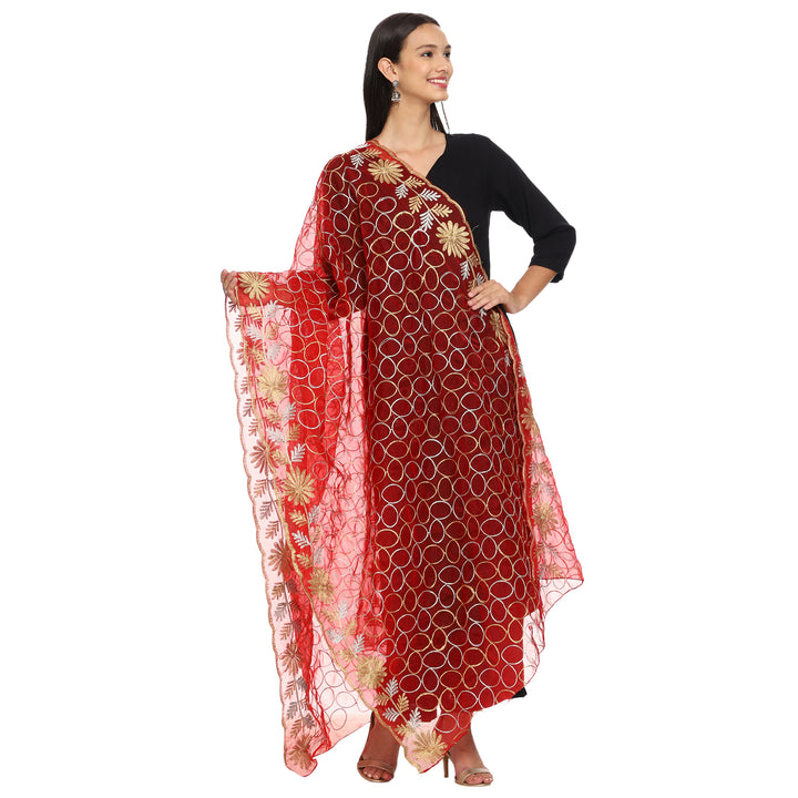 Women's Organza Zari Dupatta with Sequence