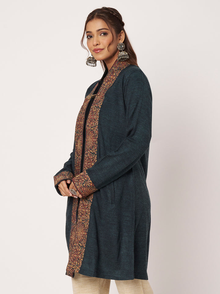 Womens Kashmiri Embroidred Woollen Shrug