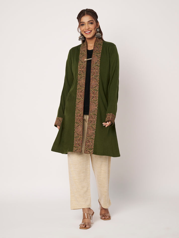 Womens Kashmiri Embroidred Woollen Shrug