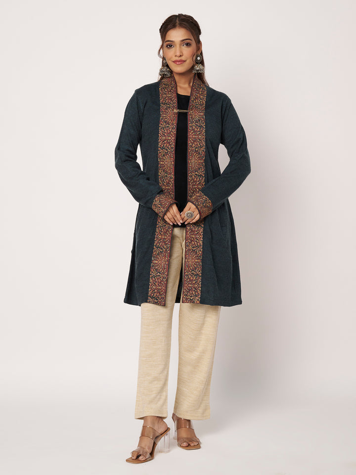 Womens Kashmiri Embroidred Woollen Shrug