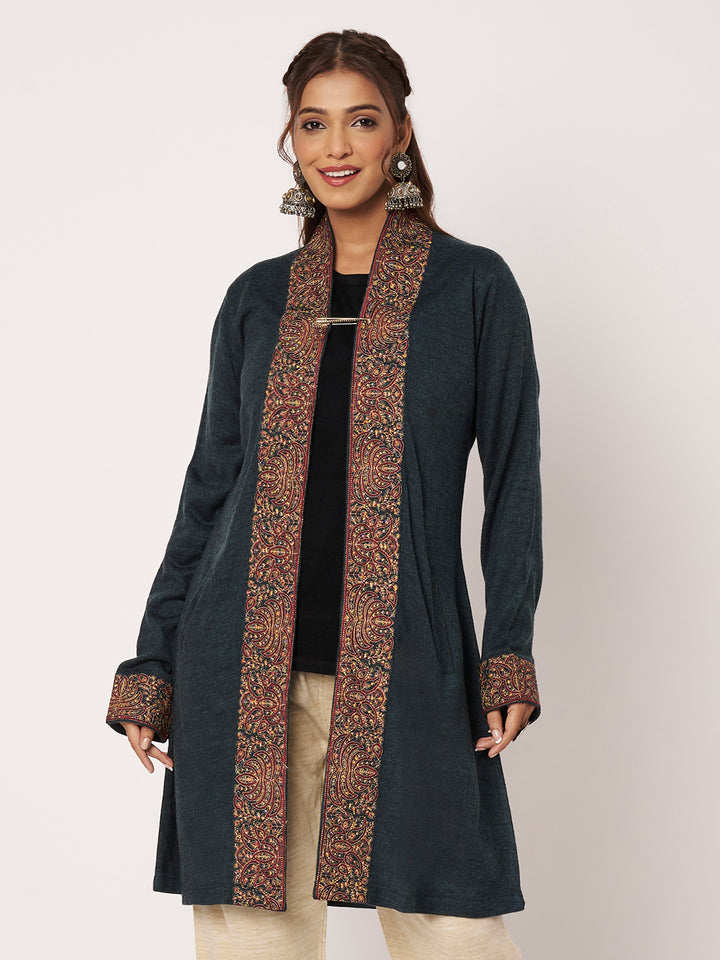 Women Embroidered Woollen Shrug