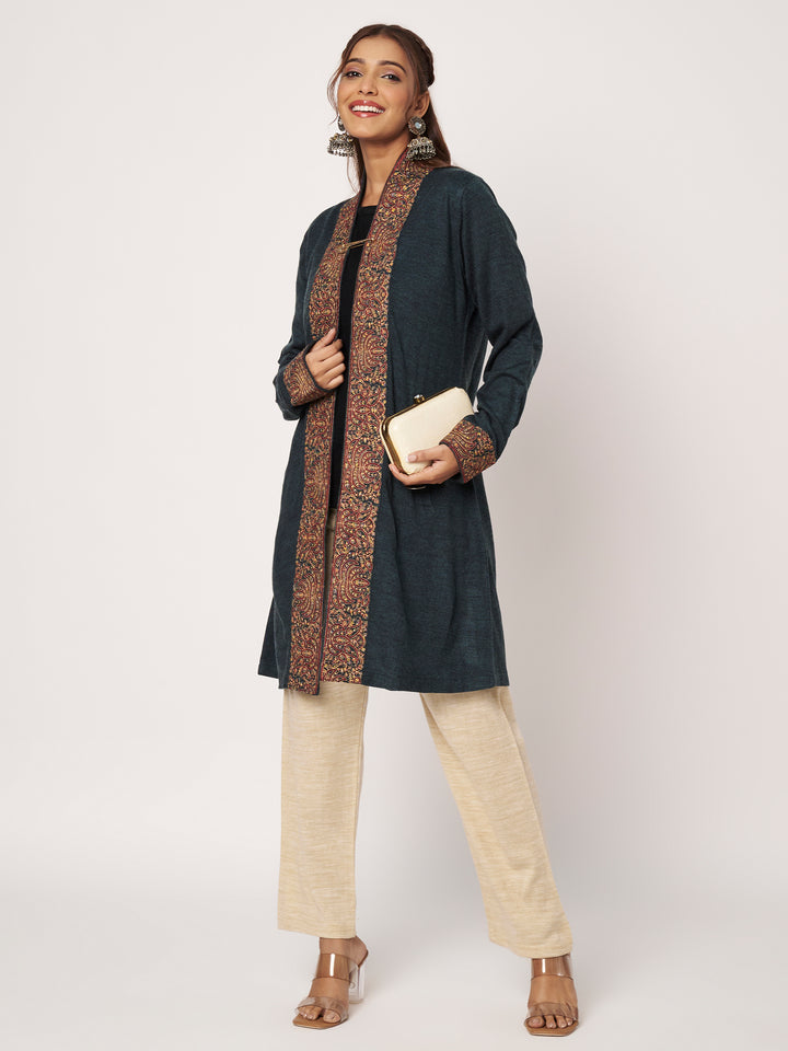 Women Embroidered Woollen Shrug