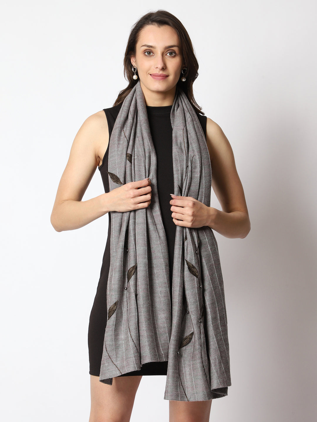 Women’s Knitted Daffodil Foil Printed Stole