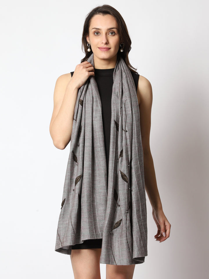 Women’s Knitted Daffodil Foil Printed Stole