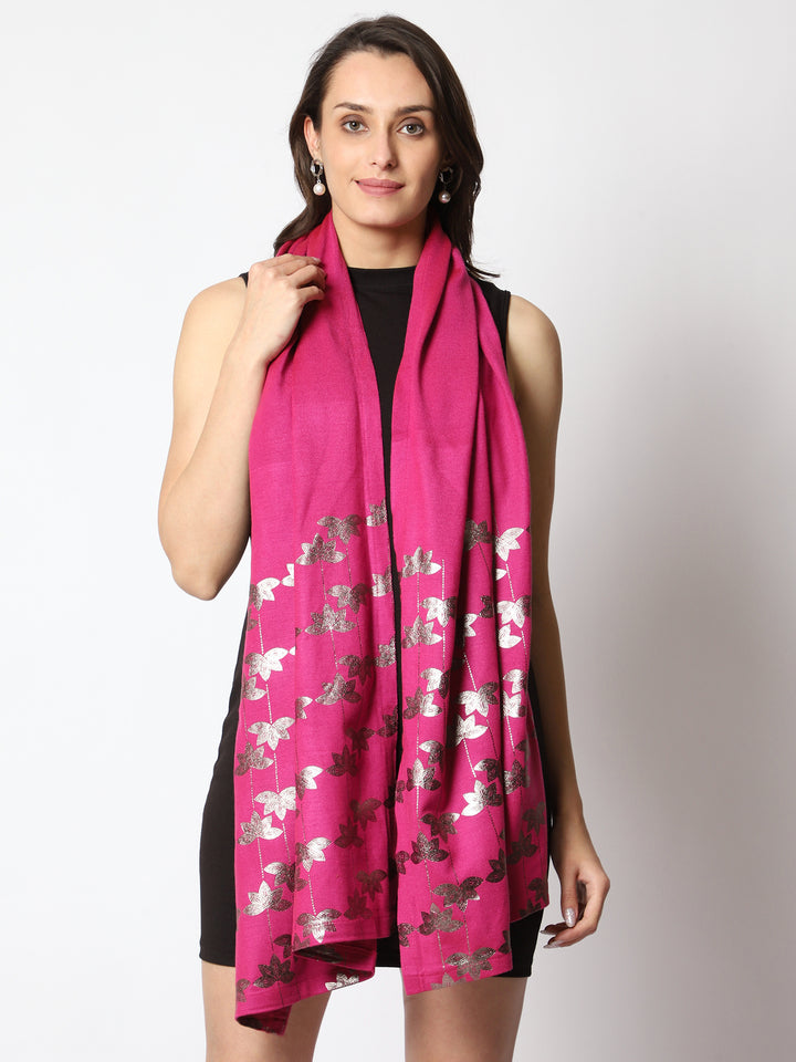 Women’s Knitted Daffodil Foil Printed Stole