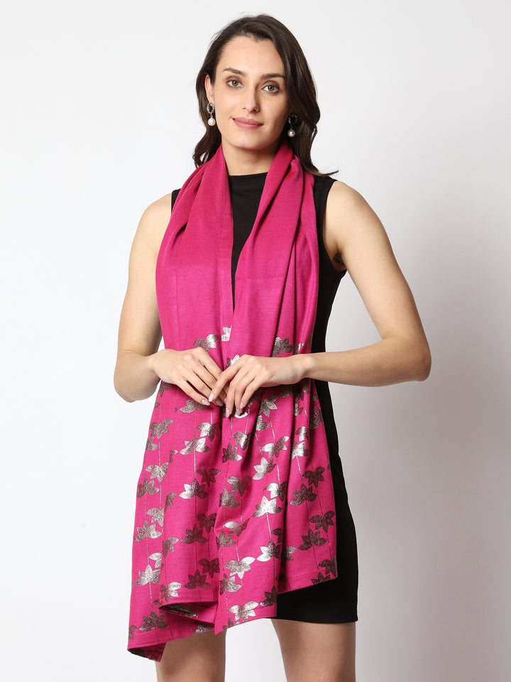Women’s Knitted Daffodil Foil Printed Stole
